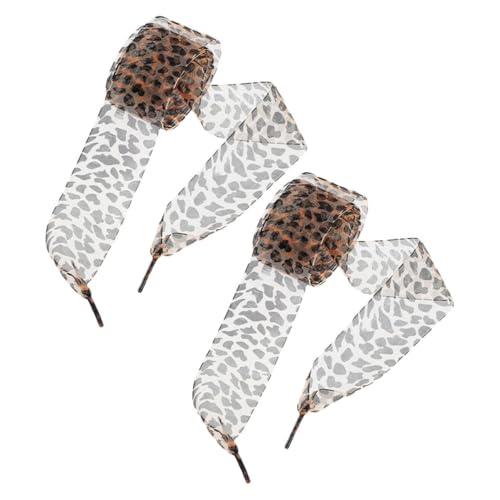 MUCKLILY Flache Schnürsenkel aus Polyester mit Leopardenmuster Breit Lang Stabile und Stilvolle Schuhbänder für Damen Sneakers Modische und Verstellbare Schleifenbänder von MUCKLILY