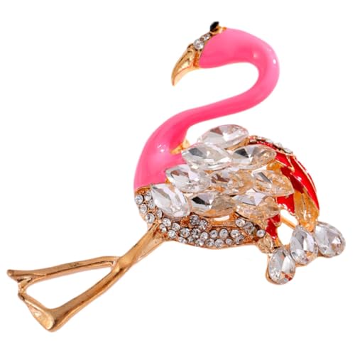MUCKLILY Flamingo Broschennadel mit Strassverzierung Anstecknadel für Kleidung Schals und Hüte Leicht Rostbeständig und Langlebig als Modeschmuck für Frauen von MUCKLILY