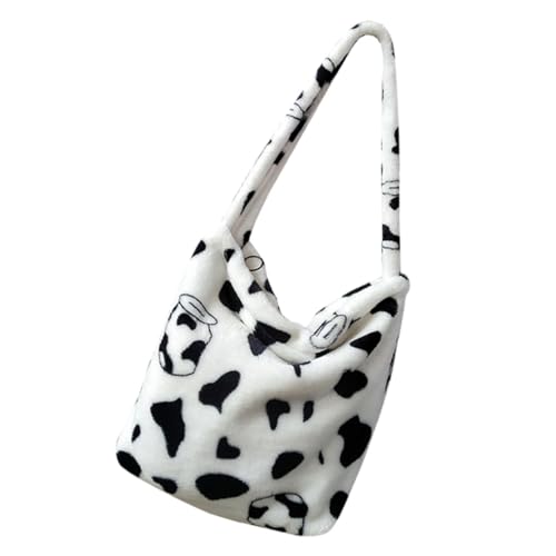 MUCKLILY Flauschige Umhängetasche mit Kuhmuster Damen Schultertasche aus Plüsch Leicht und Sanft mit Reißverschluss für Alltag Shopping und Reisen MUCKLILY Flauschige Umhängetasche mit Kuhmuster Damen Schultertasche aus Plüsch Leicht und Sanft mit Reißverschluss für Alltag Shopping und Reisen von MUCKLILY