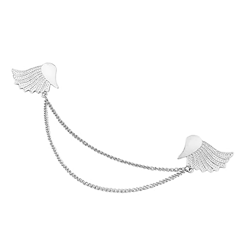 MUCKLILY Flügel Design Brosche Einfache Legierung Kragennadel für Hemden Unisex Accessoire Silber für Stilvolle Kleidung und Schals von MUCKLILY