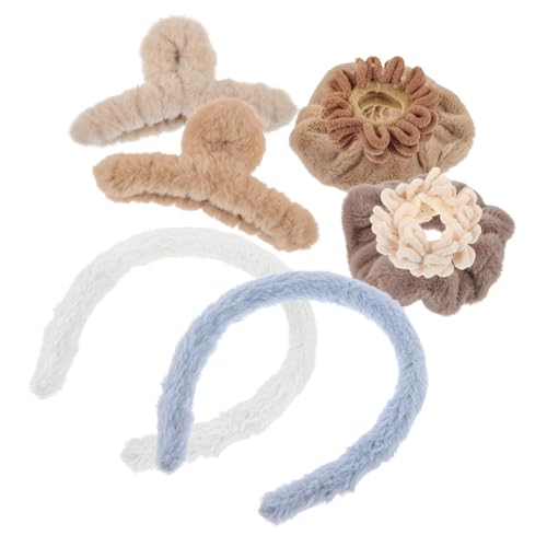 MUCKLILY Fluffy Haar accessoires Plüsch Haarspangen Haarreifen Klammern Damen Geeignet für Dickes Lockiges und Glattes Haar Einfach zu Tragen und Stilvoll für Alltag und Freizeit von MUCKLILY