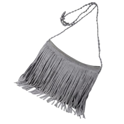 MUCKLILY Fransentasche Damen Umhängetasche Große Kapazität Tasseldesign Stilvolle Vintage PU Schultertasche Mode Handtasche Für Alltag Sommer von MUCKLILY