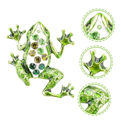 MUCKLILY Frosch Brosche aus Langlebiger Legierung Leicht und Robust Modisches Damen Accessoire für Kleidung Strickjacken Schals als Geschenk für Frauen zu Geburtstag und Weihnachten von MUCKLILY