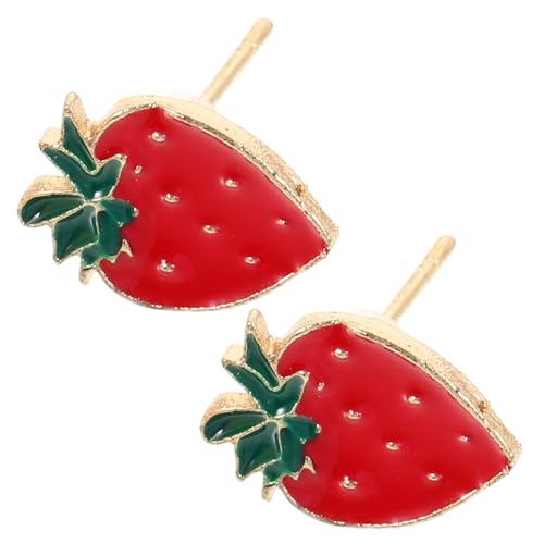 MUCKLILY Fruchtige Ohrstecker Damen Ohrringe Erdbeer design Leichtes Material Modisch Langlebig Schmuck für Frauen und Mädchen von MUCKLILY
