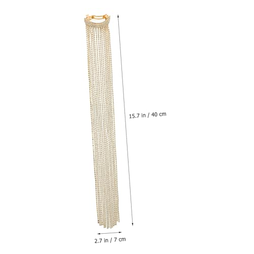 MUCKLILY Funkelnde Haarklammer mit Kristallsteinen Goldfarbene Quasten Haarschmuck Eleganter Haarclip für Pferdeschwanz und Damen Leichter Modischer Haarspangen accessoire für Hochzeit und von MUCKLILY