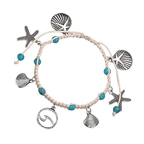 MUCKLILY Geflochtene Fußkette Muscheln für Frauen Ankle Chain für Strandpartys und Sommerurlaube Langlebiger Schmuck mit Einzigartigem von MUCKLILY