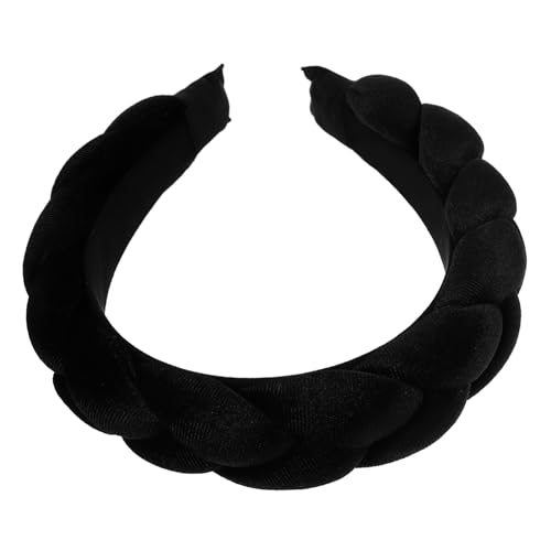MUCKLILY Geflochtener Gepolsterter Haarreif Breit Vintage Stirnband für Frauen Vielseitig Leicht Angenehm Geeignet zum Gesichtwaschen Sport Make Up und Modischem Haarschmuck von MUCKLILY