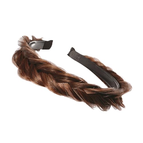 MUCKLILY Geflochtener Haarreifen Damen Fischgrät stirnband mit Zähnen Rutschfest Leichter Haarschmuck für Alltag Party Geeignet Einfache Kopfbedeckung in Hellbraun von MUCKLILY