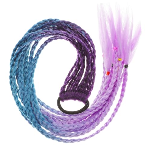 MUCKLILY Geflochtener Pferdeschwanz Haarverlängerung für Mädchen Farbenfrohe Zöpfe mit Haarseil Leichte Weiche Extensions Schonend Lang Passend für Alltag Party Hochzeit Cosplay von MUCKLILY