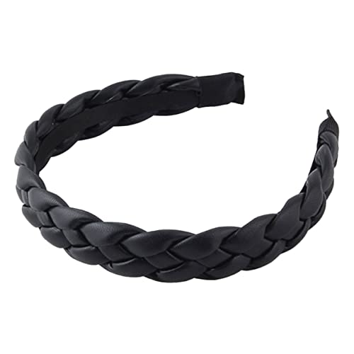 MUCKLILY Geflochtenes Breites Damen-haarband Aus Hochwertigem Kunststoff Und Pu Attraktives Retro-design Langlebig Sicher Für Partys Festivals Und Bühnenauftritte von MUCKLILY