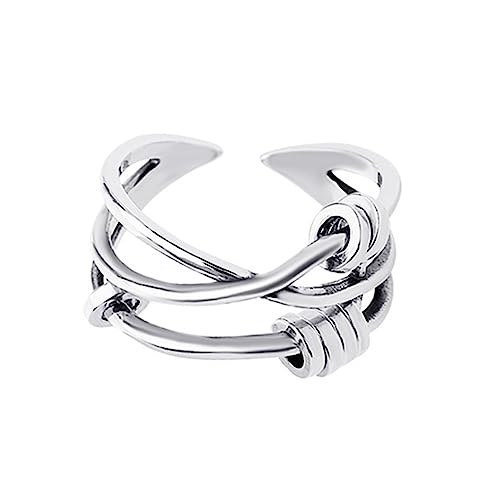 MUCKLILY Geometrischer Angstring für Frauen Verstellbarer Knuckle Ring Stressabbau Fingerring mit Perlen für Ehefrau MUCKLILY Geometrischer Angstring für Frauen Verstellbarer Knuckle Ring Stressabbau Fingerring mit Perlen für Ehefrau von MUCKLILY