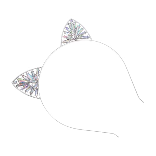 MUCKLILY Glänzender Katzenohren Haarreif aus Robustem Legierungsmetall Leichter und Bequemer Kopfschmuck für Damen für Party Cosplay und Alltag Niedliches Design mit Funkelnden von MUCKLILY