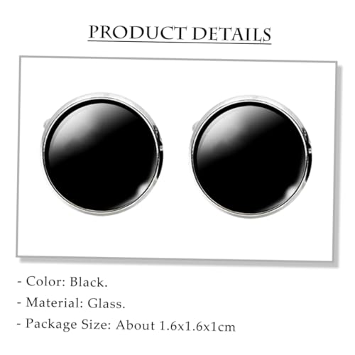 MUCKLILY Glasmanschettenknopf und Runder G Buchstaben Muster Kragenärmelknopf für Herren Langlebig und Leicht für Anzug und Hochzeitsfeiern von MUCKLILY