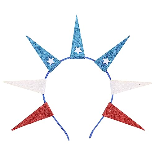 MUCKLILY Glitzernder Sternen-haarreif für Unabhängigkeitstag Dekoratives Kopfband Leichtes Haaraccessoire für Männer und Frauen als Foto-requisite und Patriotisches Festzubehör von MUCKLILY