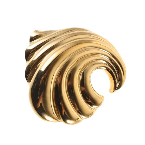 MUCKLILY Goldene Edelstahl wellenbrosche Damen Kreativer Ansteckpin Mantel Schmuck Accessoire für Umhang und Jacke von MUCKLILY