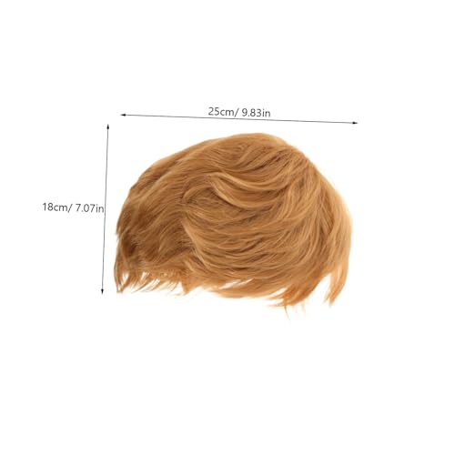 MUCKLILY Goldene Herrenperücke Kurz Glatt Atmungsaktiv Komfortabel Synthetische Faschingsperücke für Halloween Cosplay und Alltagskostüm von MUCKLILY