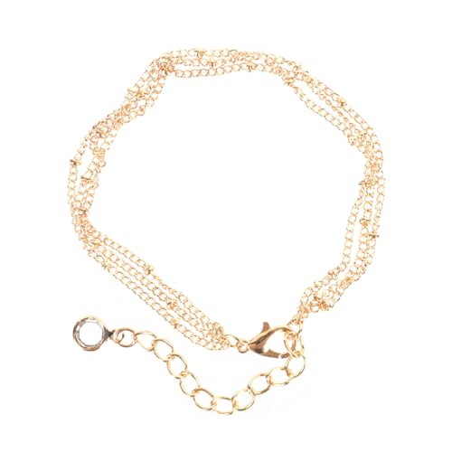 MUCKLILY Goldfarbenes Verstellbares Perlenarmband aus Plattierter Kugelkette Modisches Geschichtetes Damenarmband für Alltag Party und Geschenk von MUCKLILY