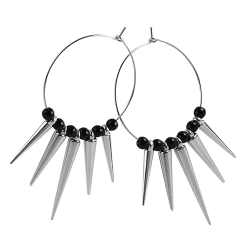 MUCKLILY Große Geometrische Punk ohrringe Damen Rivet Ohrschmuck Leichter Langlebiger Alloy Circle Statement Schmuck für Frauen Geschenk Weihnachten Geburtstag von MUCKLILY