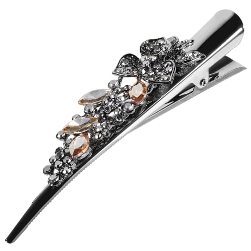 MUCKLILY Große Haarklammer Damen Retro Haarschmuck mit Strass Blumenmotiv Robuster Haarclip für Dickes Haar Bequemes Stylingzubehör für Hochzeiten Geburtstage Bälle und Festliche Anlässe von MUCKLILY