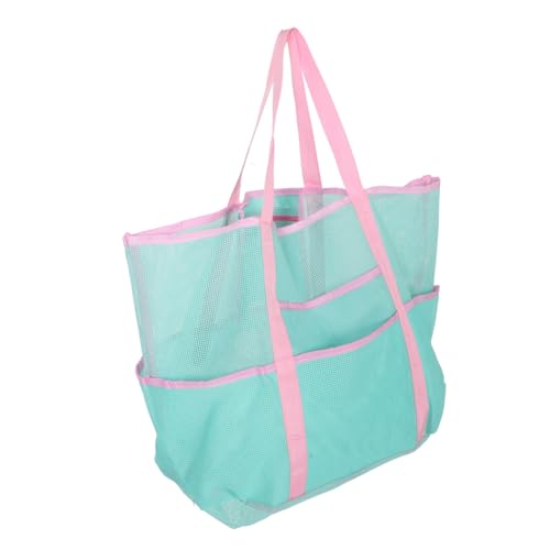 MUCKLILY Große Leichte Strandtasche Damen mit Atmungsaktivem Mesh Praktischer Polyester Reisetasche Tragbar für Sommer Reise und Badeutensilien Vielseitiger Organizer für Familie von MUCKLILY