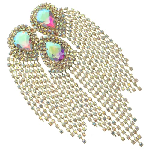 MUCKLILY Große Quasten Strass Applikation für Kleidung Schuhe DIY Handwerk Dekor Vielseitige Brosche mit Funkelndem Ab strass Elegant für Anzüge Kleider Rucksäcke und Accessoires von MUCKLILY