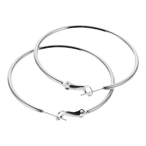 MUCKLILY Große Silberne Creolen Ohrringe für Frauen Hypoallergen Leicht Dicke Chunky Hoop Ohrringe Elegante Modeschmuck für Hochzeit Party Geschenk von MUCKLILY