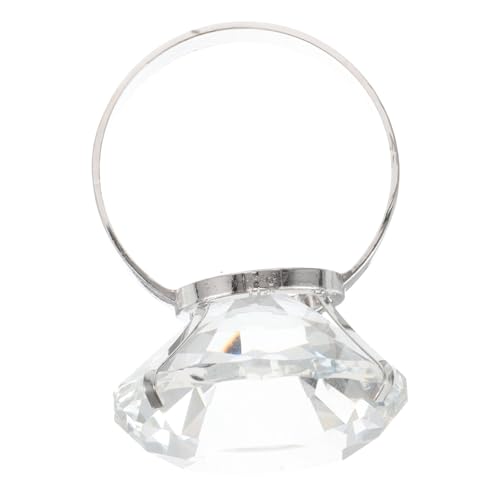 MUCKLILY Großer Glas-diamantring Hochzeitsdeko Simulierter Verlobungsring Requisiten Elegant Transparent Für Hochzeitsfeier Hochzeitstag Geschenk von MUCKLILY