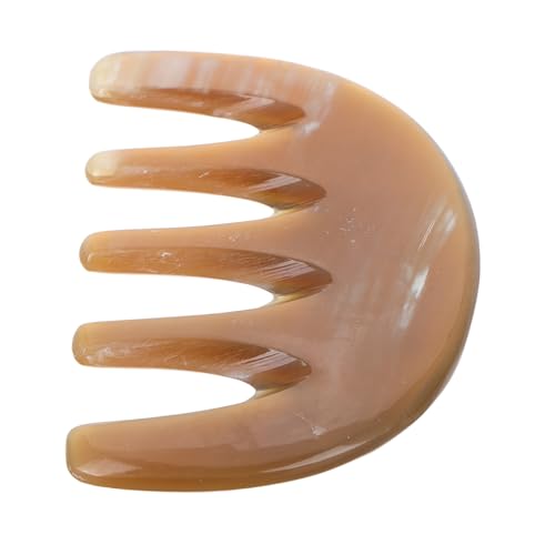 MUCKLILY Großer Kamm aus Natürlichem Gelbem Horn Antistatisch Breitzinkig Sanfte Kopfhautmassage Fördert Haarwachstum Schuppen Geeignet für Männer und Frauen Empfindliche Kopfhaut von MUCKLILY