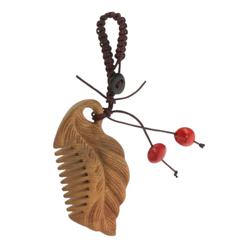 MUCKLILY Grüner Sandelholz Mini Holz Kamm Schlüsselanhänger Vielseitiger Aromatischer Friseur Anhänger Kleines Accessoire für Frauen Stilvoll als Geschenk oder Firmenpräsent von MUCKLILY