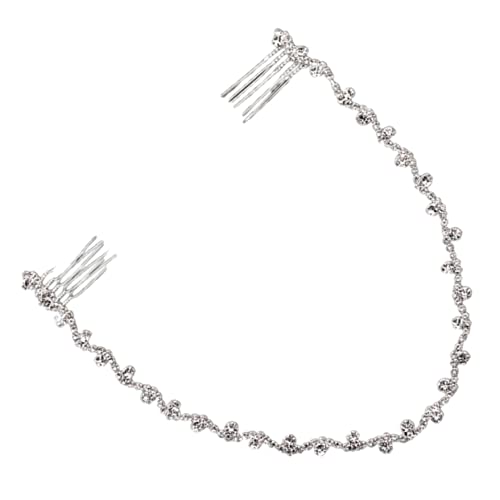 MUCKLILY Haarkammkette Mit Strass Für Braut Und Hochzeit Haarkamm Haarband Braut Haarkamm Schmuck Clip Für Besondere Anlässe von MUCKLILY
