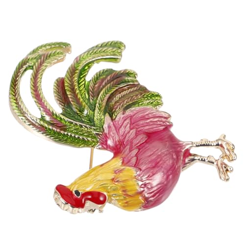 MUCKLILY Hahnbrosche Damen Anstecknadel aus Legierung Kleine Metallbrosche für Kleidung Tasche Schal und Hut Stabile Niedliche Tierbrosche Modisches Accessoire für Frauen von MUCKLILY