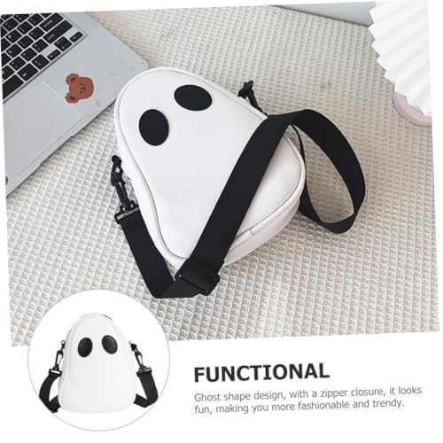 MUCKLILY Halloween Umhängetasche Damen Ghost Crossbody Bag Kompakt Leicht Vielseitig Einsetzbar Glatter Reißverschluss Trendige Schultertasche für Alltag Reisen und Party Modisches von MUCKLILY