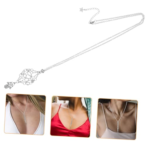 MUCKLILY Hamsa Hand Anhänger Halskette mit Natürlichem Amethyst Steinhalter aus Langlebigem Metall Veränderbarer Edelstein Käfig Modischer Schmuck für Damen und Geschenkideen von MUCKLILY