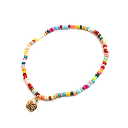 MUCKLILY Handgefertigte Bunte Fußkette mit Perlen und Muschelanhänger Leichte Legierung Farbenfrohes Boho Strand Schmuckstück für Damen für Sommerurlaub und Strandspaß MUCKLILY Handgefertigte Bunte Fußkette mit Perlen und Muschelanhänger Leichte Legierung Farbenfrohes Boho Strand Schmuckstück für Damen für Sommerurlaub und Strandspaß von MUCKLILY