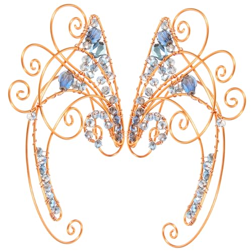 MUCKLILY Handgefertigte Elfen Ohrmanschetten Ohrklemmen Damen Leicht Ohrschmuck Elegant für Cosplay Alltag und Festlichkeiten Vintage Ohrclips ohne Ohrloch von MUCKLILY
