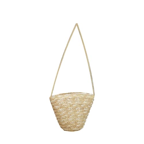 MUCKLILY Handgefertigte Strohtasche Damen Mini Umhängetasche Vielseitige Crossbody Bag Sommerkleine Handtasche mit Komfortablem Griff für Alltag Strand Reise von MUCKLILY
