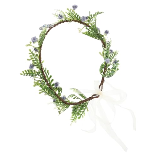 MUCKLILY Handgefertigtes Blumen Haarband für Damen mit Blauen Blüten Renaissance Stirnband Tiara für Hochzeit Party Boho Stil Vielseitige Kopfbedeckung für Fotoshootings und von MUCKLILY