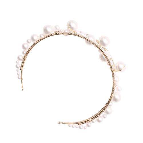 MUCKLILY Handgefertigtes Perlenstirnband mit Strasssteinen Feiner Haarschmuck für Hochzeit Geburtstag Weihnachten Damen Haarreif mit Hochwertiger Eisenbasis und Kunstvollen von MUCKLILY