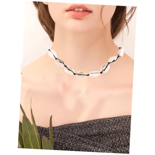 MUCKLILY Hawaii Stil Handgefertigte Muschel Kette Damen Schwarz Faden Halskette Boho Schmuck Geschenkidee für Frauen Mädchen von MUCKLILY