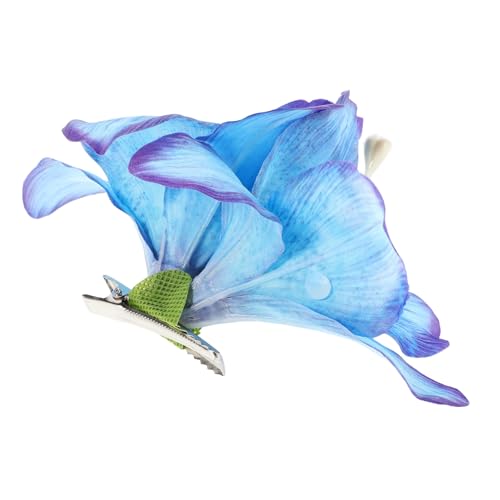 MUCKLILY Hawaiian Flower Hair Clip Blaue Künstliche Lilienblüte Haarschmuck Leicht Und Langlebig Vielseitiger Blumen Haarklammer Für Damen Strand Urlaub Hochzeit von MUCKLILY