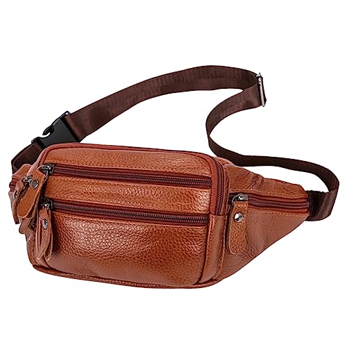 MUCKLILY Herren Brusttasche Sling Tasche Echtem Sportliche Umhängetasche für Outdoor Reise Business mit Mehreren Fächern von MUCKLILY