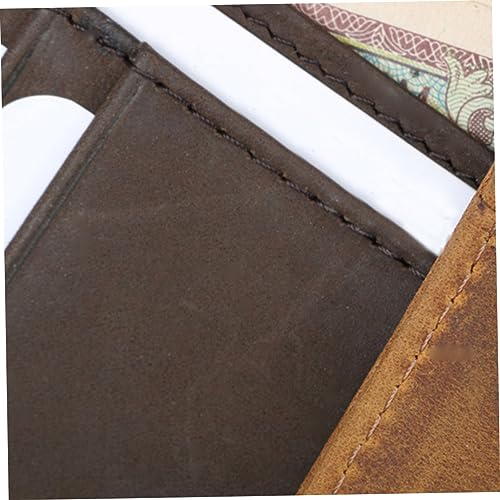 MUCKLILY Herren Geldbörse aus Echtleder Vintage Kreditkartenetui mit Münzfach Schlankes Portemonnaie Unisex RFID Sicher Kompakt und Modisch Braun für Karten und Münzen von MUCKLILY