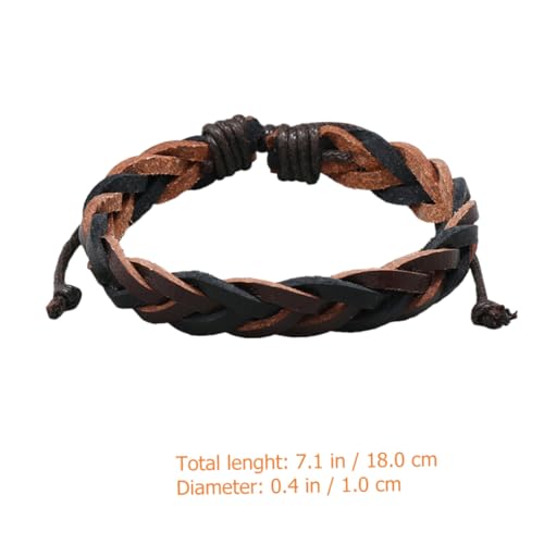 MUCKLILY Herren Lederarmband Geflochten Mehrschichtig Verstellbar Vintage Stil Robustes Armband für Männer Alltag Anlass von MUCKLILY