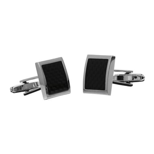 MUCKLILY Herren Manschettenknöpfe aus Silber Quadratisch Klassische Französische Stil Manschettenknöpfe für Business und Hochzeit Langlebige Hochwertige Cufflinks von MUCKLILY