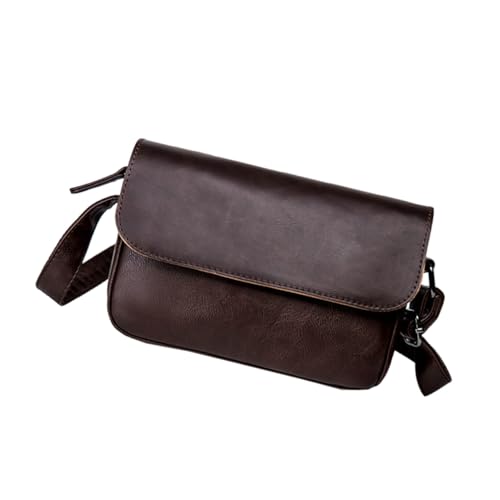 MUCKLILY Herren Schultertasche aus PU Wasserabweisend Leicht Große Kapazität Stilvolle Umhängetasche Retro Crossbody Bag für Arbeit Business Reise Alltag von MUCKLILY