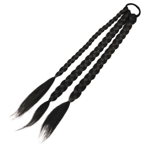 MUCKLILY Hochtemperaturbeständiger Geflochtener Pferdeschwanz Haarteil Elastisches Haarband für Frauen Mädchen Trendige Boxerzöpfe Stilvolle Haarverlängerung Einfache Anwendung von MUCKLILY