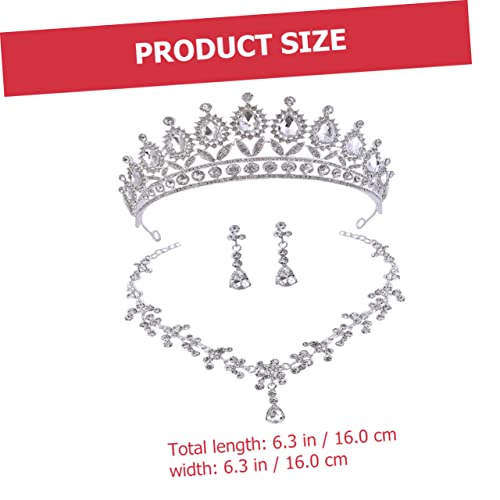 MUCKLILY Hochzeit Schmuckset mit Strasssteinen Halskette Ohrringe Eleganter Brautschmuck für Damen Komfortabel Glitzernd Geeignet für Braut Party und Festliche Anlässe von MUCKLILY