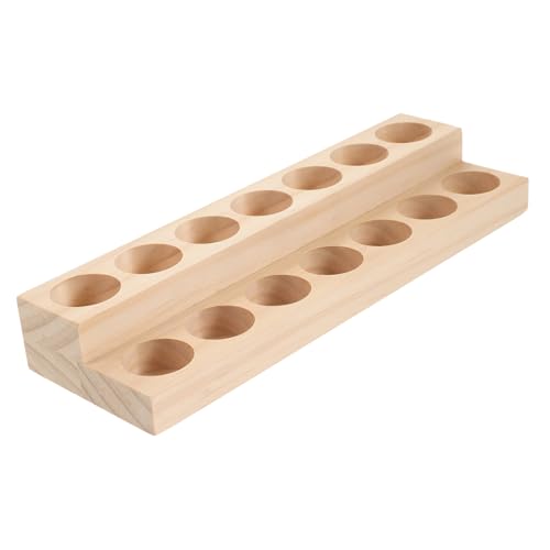 MUCKLILY Holzregal für Ätherische Öle Doppellagiger Organizer mit Stabilem Stand Fein Poliert Praktisches Aufbewahrungsbrett für Parfüms und Duftöle Eleganter Ätherischer Ölhalter für von MUCKLILY