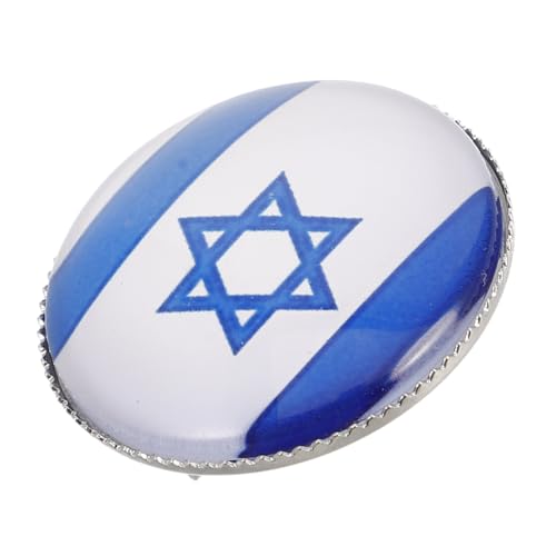MUCKLILY Israelische Flaggenbrosche Kristallglas Anstecknadel Silberfarben Nationales Erbe Schmuck Für Frauen Männer Kleidung Rucksack Zubehör Souvenir von MUCKLILY