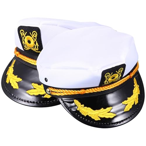 MUCKLILY Kapitänshut 2 Stücke Dekorative Matrosenhüte für Cosplay und Partys Leichtes und Bequemes Material für Karneval und Bühnenauftritte Unisex Kapitänsmütze für Freunde und Familie von MUCKLILY